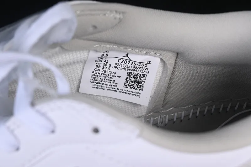 All categories Air Jordan Jordan series basketball shoes Air Jordan 1 Low Air Jordan 1 Low OG "Neutral Grey" AJ1 Joe 1 simple white gray low-top cultural casual sneakers CZ0775-100